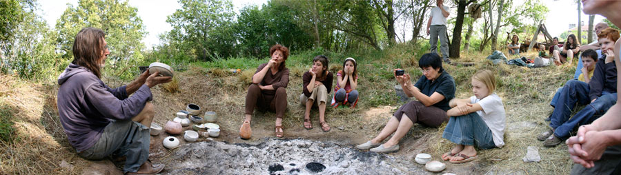 explications autour du feu de cuisson Poterie de Lucante