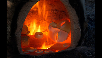 Cuisson raku au bois